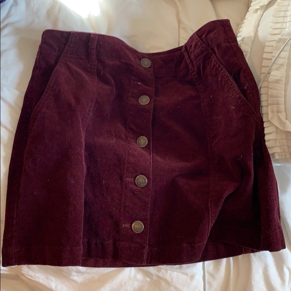 Maroon corduroy skirt